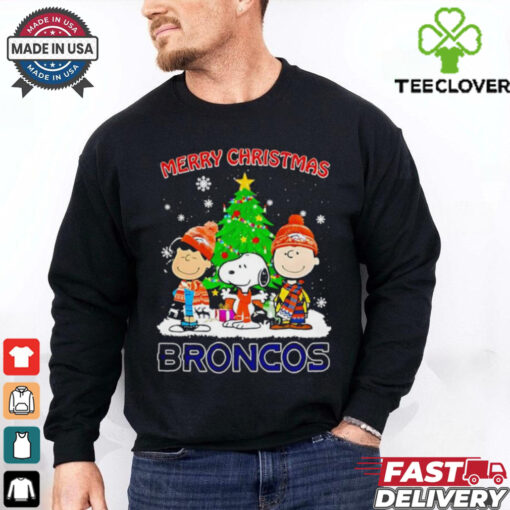 Merry Christmas Denver Broncos X Peanuts characters 2024 shirt