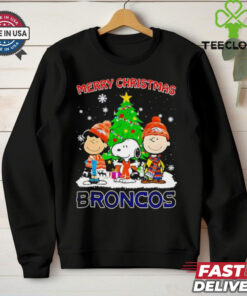 Merry Christmas Denver Broncos X Peanuts characters 2024 shirt