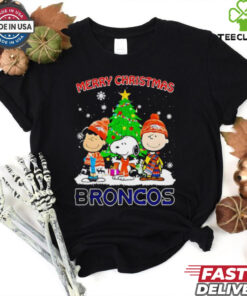 Merry Christmas Denver Broncos X Peanuts characters 2024 shirt