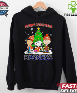 Merry Christmas Denver Broncos X Peanuts characters 2024 shirt