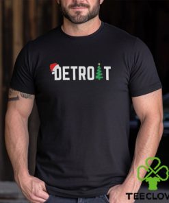 Merry Christmas Detroit Happy Holidays Michigan Santa hat T Shirt