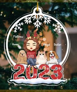 Merry Christmas   Dog & Cat Personalized Custom Ornament   Acrylic Snow Globe Shaped   Christmas Gift For Pet Owners, Pet Lovers