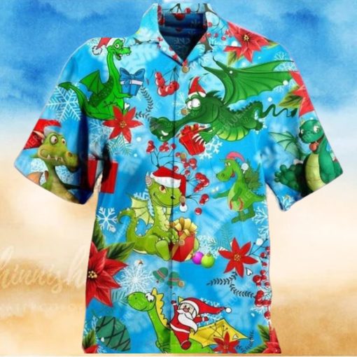 Merry Christmas Dragon Unisex Hawaiian Shirt High Quality Cotton Luxury Style