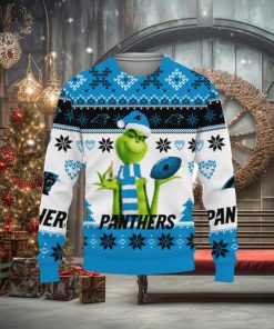 Merry Christmas Football American Grinch Cute Carolina Panthers 3D Sweater