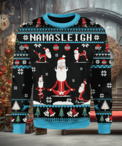 Merry Christmas Gearhomies Namasleigh Santa Ugly Christmas Sweater All Over Ugly Sweater Christmas Gift