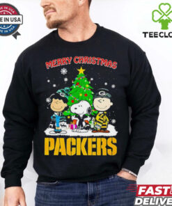 Merry Christmas Green Bay Packers X Peanuts characters 2024 shirt