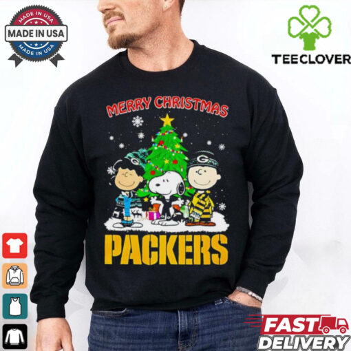 Merry Christmas Green Bay Packers X Peanuts characters 2024 shirt