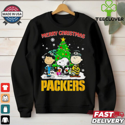 Merry Christmas Green Bay Packers X Peanuts characters 2024 shirt