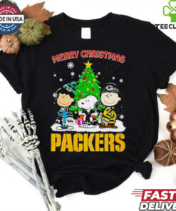 Merry Christmas Green Bay Packers X Peanuts characters 2024 shirt