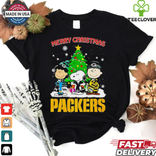 Merry Christmas Green Bay Packers X Peanuts characters 2024 shirt