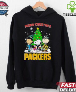 Merry Christmas Green Bay Packers X Peanuts characters 2024 shirt