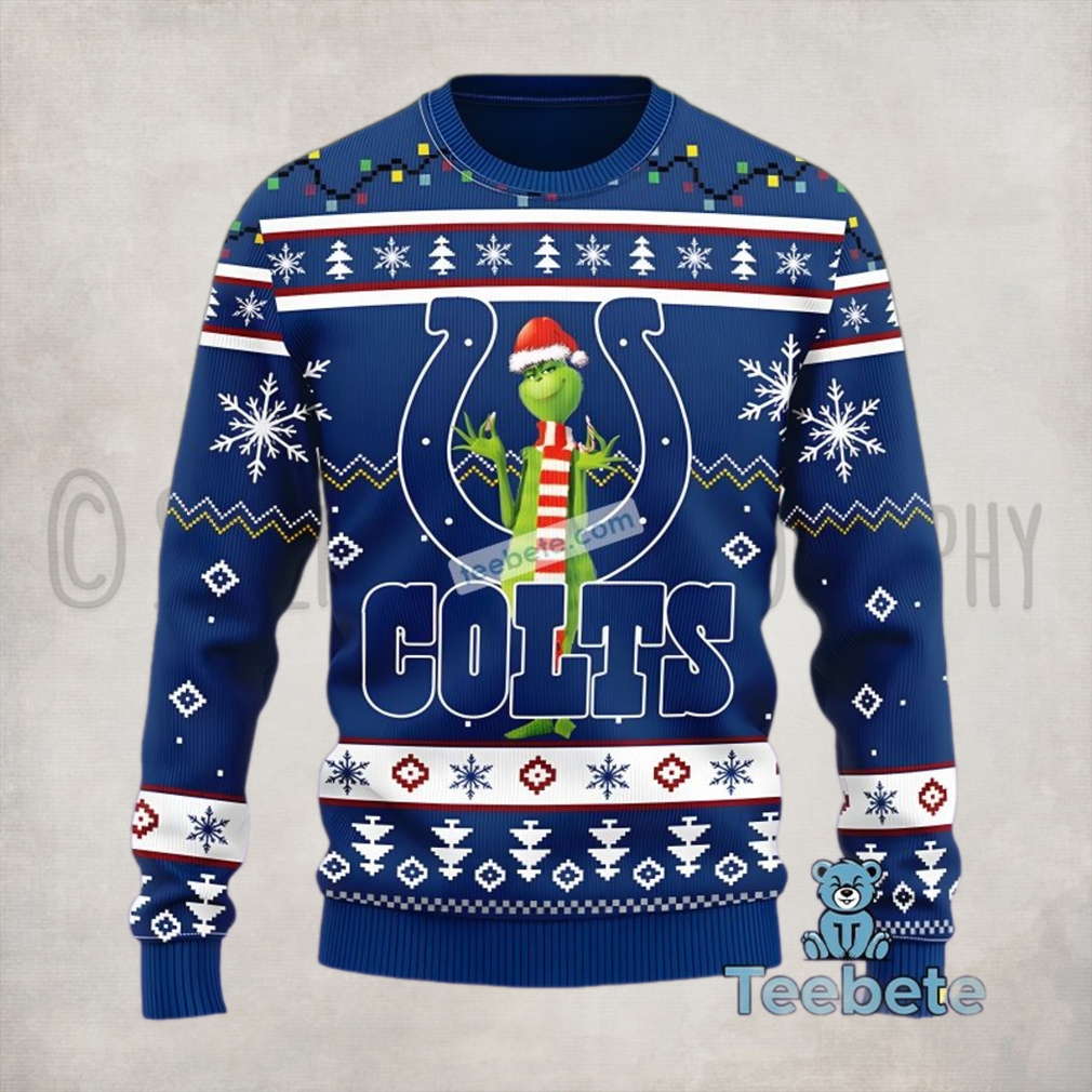 Merry Christmas Grinch Indianapolis Colts Blue Ugly Christmas Sweatshirt Merry Christmas Grinch Indianapolis Colts Blue Ugly Christmas Sweatshirt