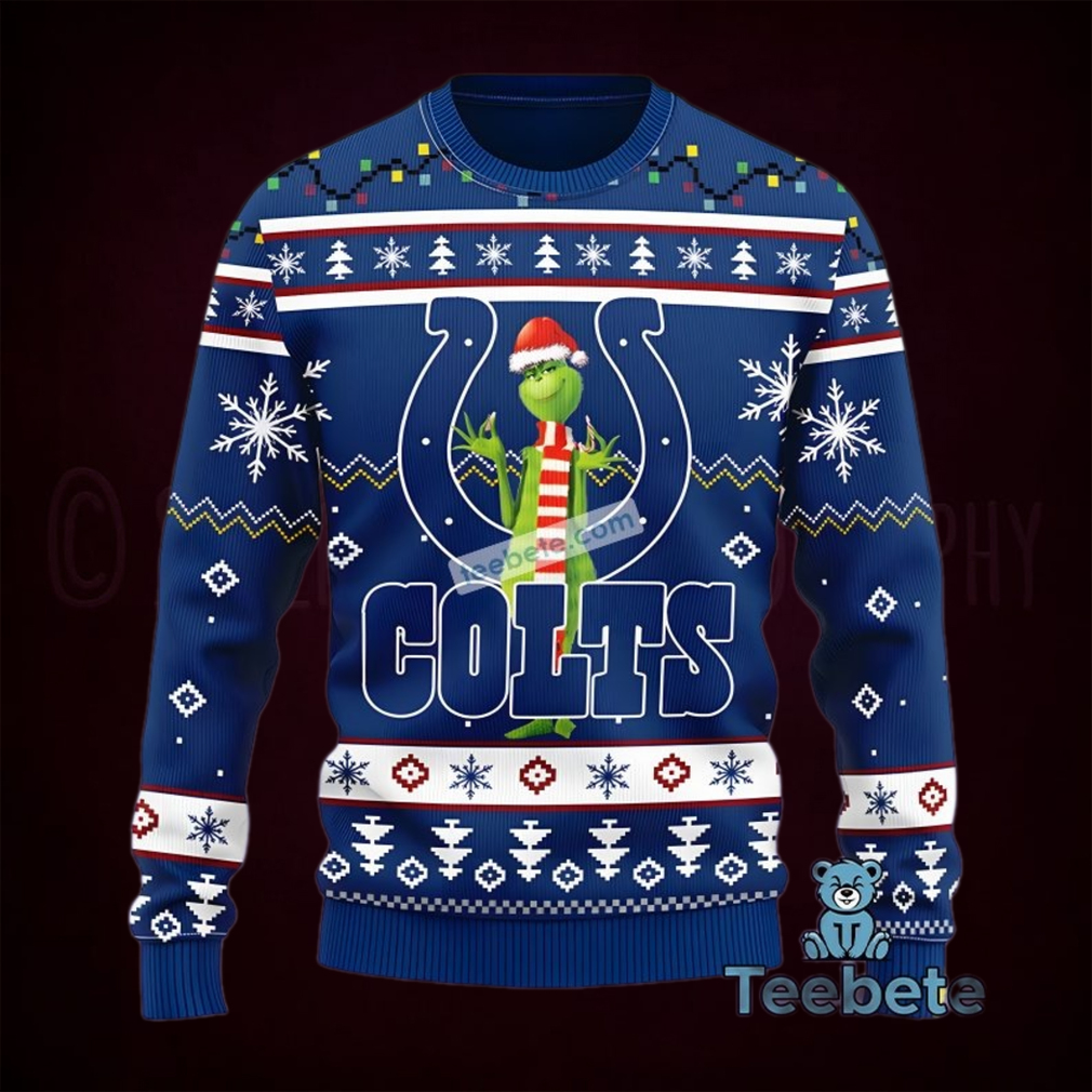Merry Christmas Grinch Indianapolis Colts Blue Ugly Christmas Sweatshirt Merry Christmas Grinch Indianapolis Colts Blue Ugly Christmas Sweatshirt