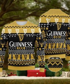 Merry Christmas Guinness Beer Ugly Sweater – Festive Man Drinking Beer for Beer Christmas Party – Womens Christmas Shirt