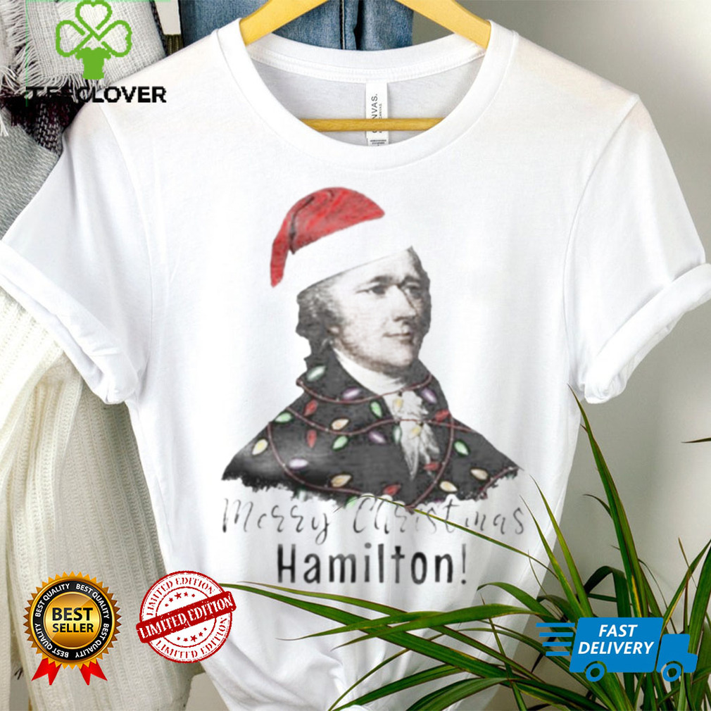 Merry Christmas Hamilton wearing santa hat shirt Merry Christmas Hamilton wearing santa hat shirt