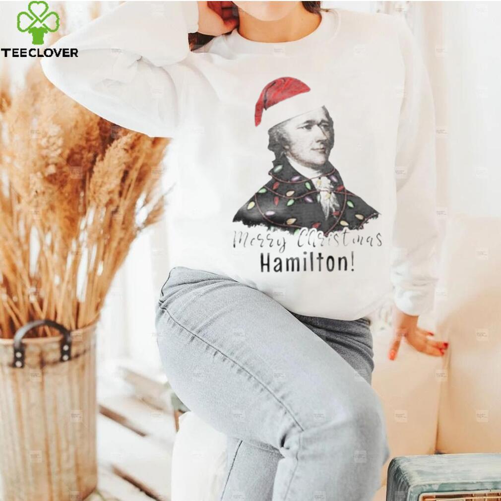 Merry Christmas Hamilton wearing santa hat shirt Merry Christmas Hamilton wearing santa hat shirt