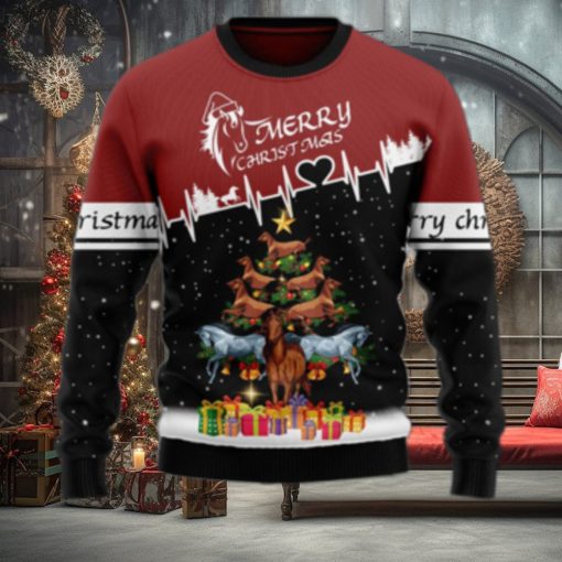 Merry Christmas Horse Tree Ugly Sweater