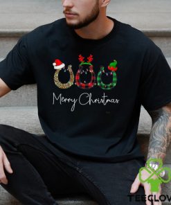 Merry Christmas Horseshoe Santa ELF Reindeer Christmas Horse T shirt