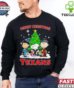 Merry Christmas Houston Texans X Peanuts characters 2024 shirt