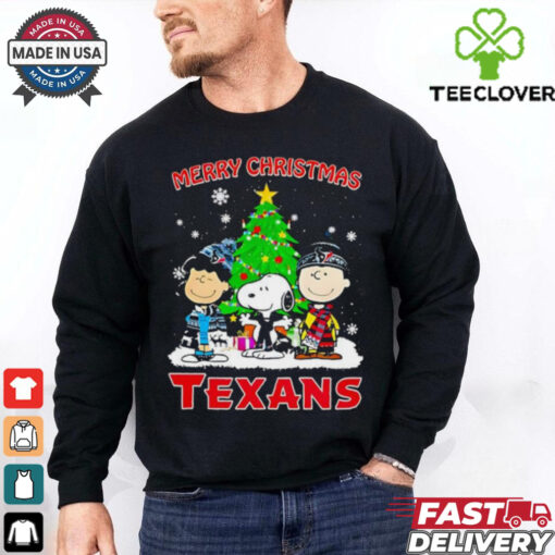 Merry Christmas Houston Texans X Peanuts characters 2024 shirt