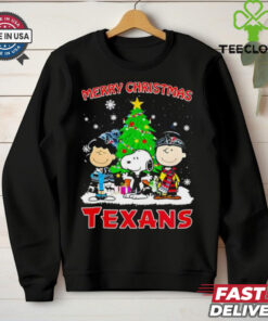 Merry Christmas Houston Texans X Peanuts characters 2024 shirt