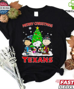 Merry Christmas Houston Texans X Peanuts characters 2024 shirt