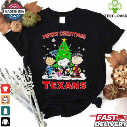 Merry Christmas Houston Texans X Peanuts characters 2024 shirt
