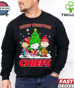 Merry Christmas Kansas City Chiefs X Peanuts characters 2024 shirt