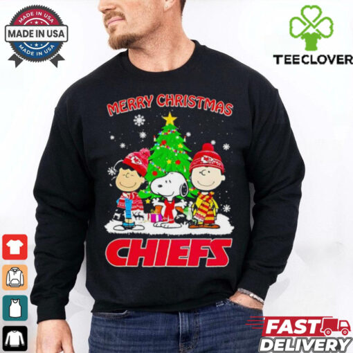 Merry Christmas Kansas City Chiefs X Peanuts characters 2024 shirt
