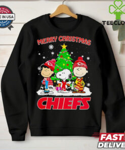 Merry Christmas Kansas City Chiefs X Peanuts characters 2024 shirt