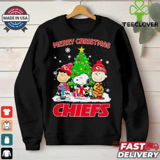 Merry Christmas Kansas City Chiefs X Peanuts characters 2024 shirt