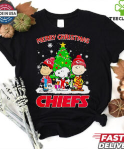Merry Christmas Kansas City Chiefs X Peanuts characters 2024 shirt