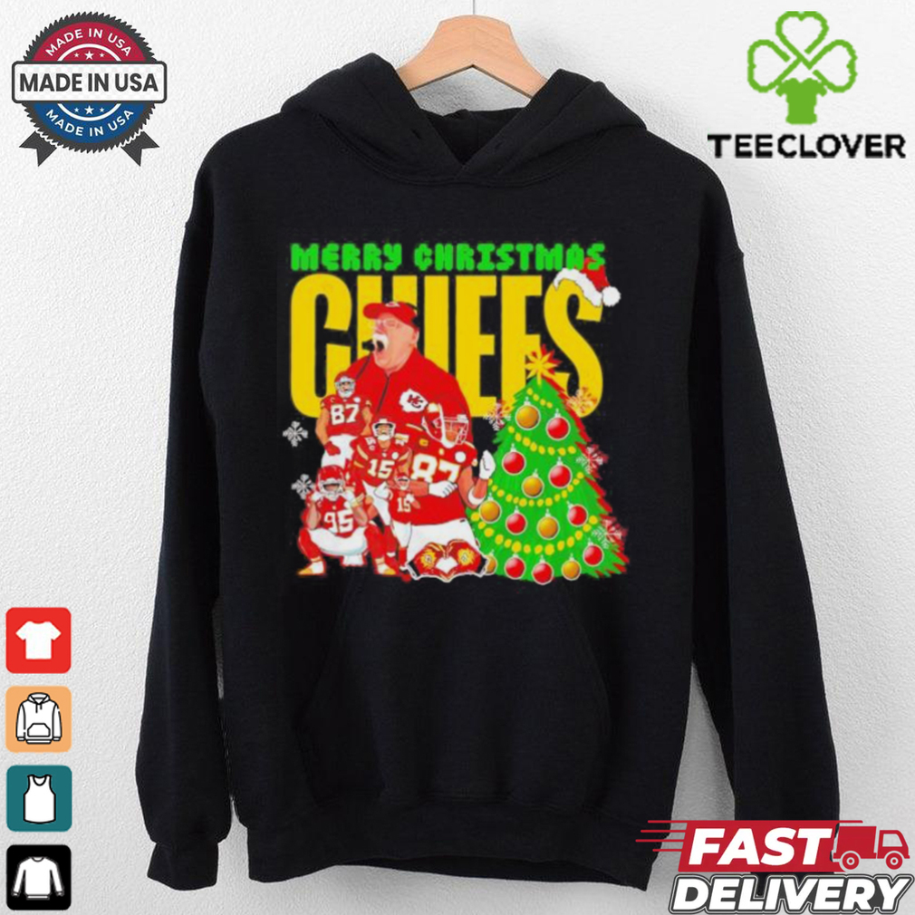 Merry Christmas Kansas City Chiefs coach and players Christmas tree shirt Merry Christmas Kansas City Chiefs coach and players Christmas tree shirt