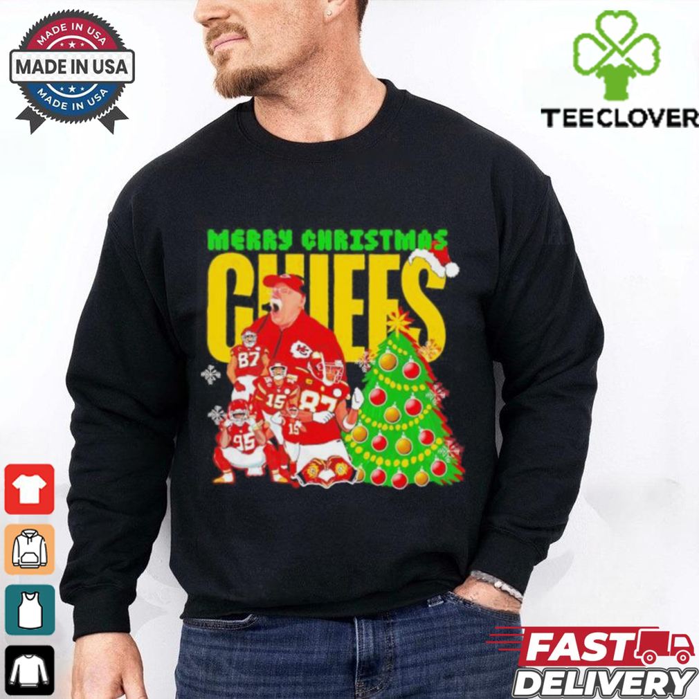 Merry Christmas Kansas City Chiefs coach and players Christmas tree shirt Merry Christmas Kansas City Chiefs coach and players Christmas tree shirt