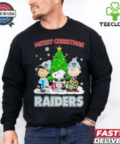 Merry Christmas Las Vegas Raiders X Peanuts characters 2024 shirt