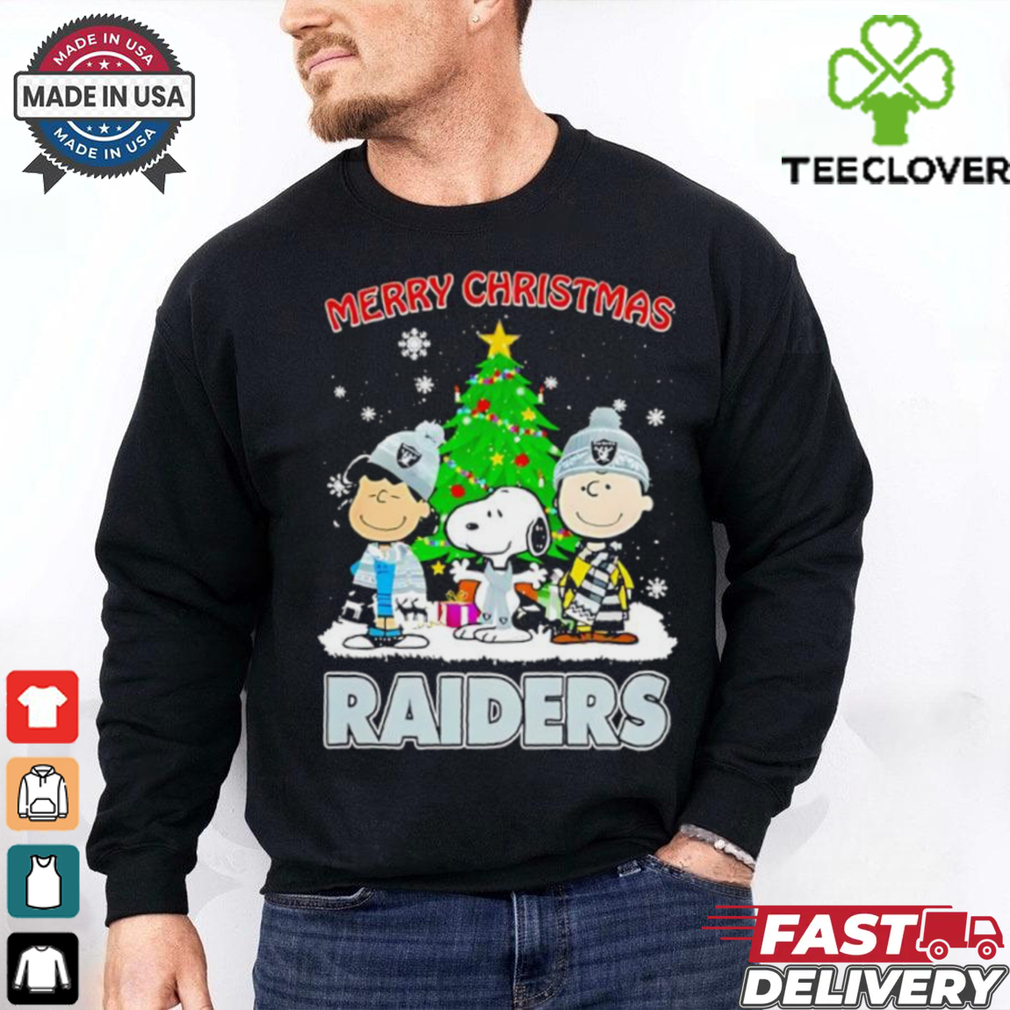 Merry Christmas Las Vegas Raiders X Peanuts characters 2024 shirt Merry Christmas Las Vegas Raiders X Peanuts characters 2024 shirt
