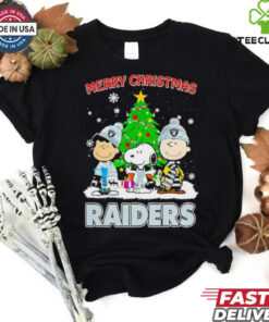 Merry Christmas Las Vegas Raiders X Peanuts characters 2024 shirt