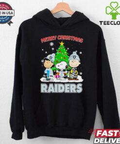 Merry Christmas Las Vegas Raiders X Peanuts characters 2024 shirt