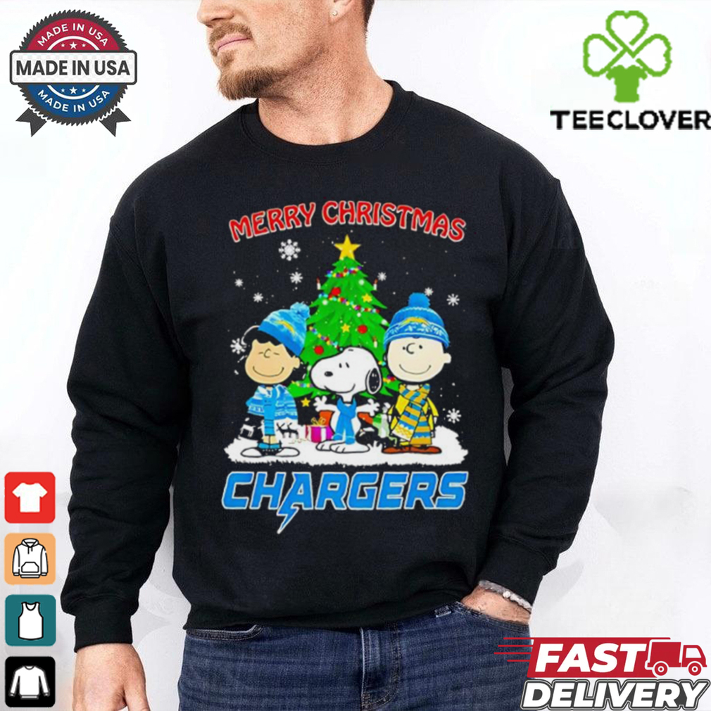 Merry Christmas Los Angeles Chargers X Peanuts characters 2024 shirt Merry Christmas Los Angeles Chargers X Peanuts characters 2024 shirt