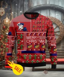 Merry Christmas Louisiana State Symbols USA Christmas Ugly Sweater 3D