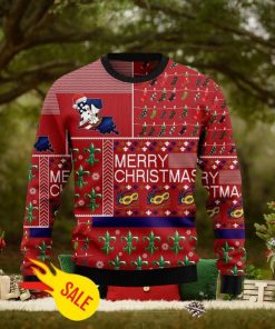 Merry Christmas Louisiana State Symbols USA Christmas Ugly Sweater 3D