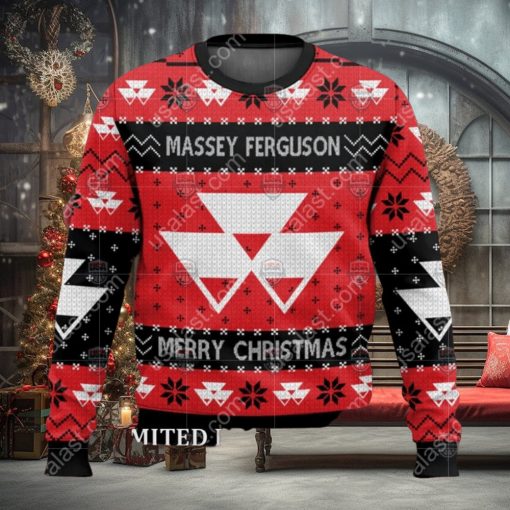 Merry Christmas Massey Ferguson Tractor Ugly Christmas Sweater