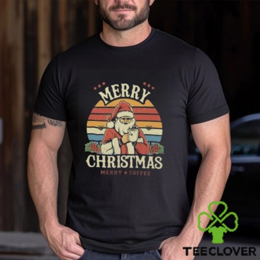 Merry Christmas Merry Coffee Santa Claus Drinks Coffee Classic T Shirt