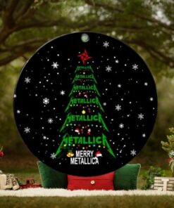 Merry Christmas Metallica Funny Xmas Tree And Snowflakes Tree Decorations Ornament