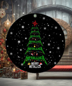 Merry Christmas Metallica Funny Xmas Tree And Snowflakes Tree Decorations Ornament