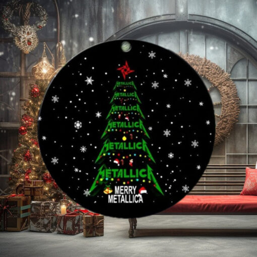Merry Christmas Metallica Funny Xmas Tree And Snowflakes Tree Decorations Ornament
