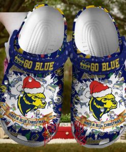 Merry Christmas Michigan Wolverines Go Blue Crocs