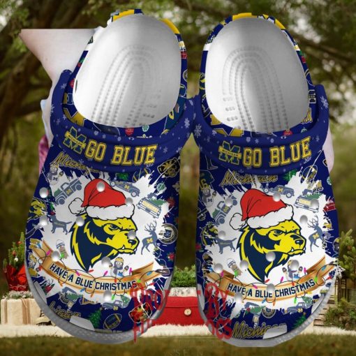 Merry Christmas Michigan Wolverines Go Blue Crocs