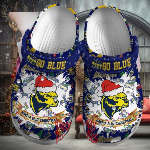 Merry Christmas Michigan Wolverines Go Blue Crocs