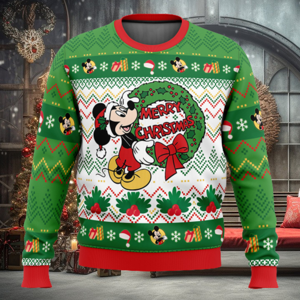 Merry Christmas Mickey Mouse Disney Ugly Christmas Sweater Merry Christmas Mickey Mouse Disney Ugly Christmas Sweater